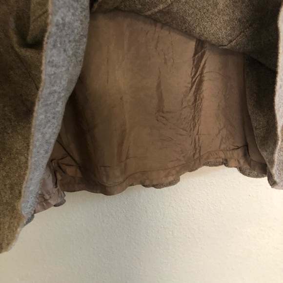 Ann Taylor Virgin Wool Blend Brown Tweed A-Line Flounce Hem Size 16 - Picture 5 of 14